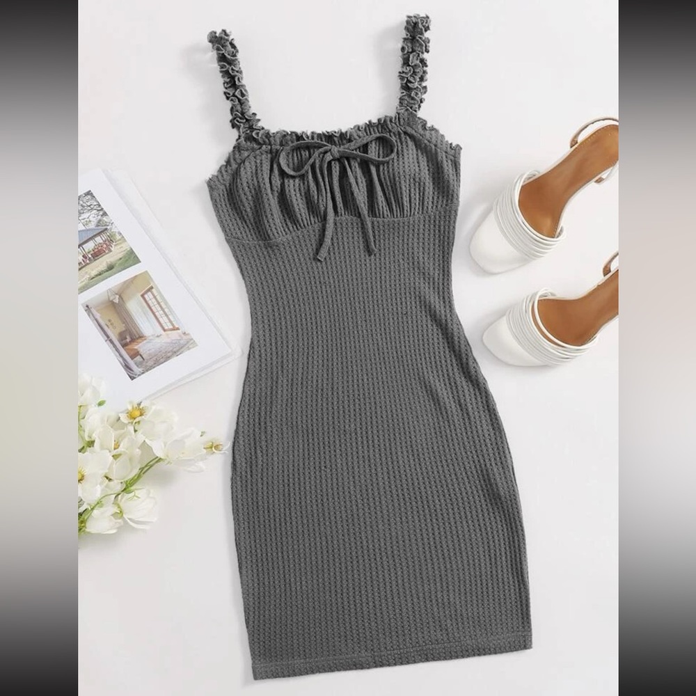 Small Gray Ruched Bust Dress - Picture 1 of 2